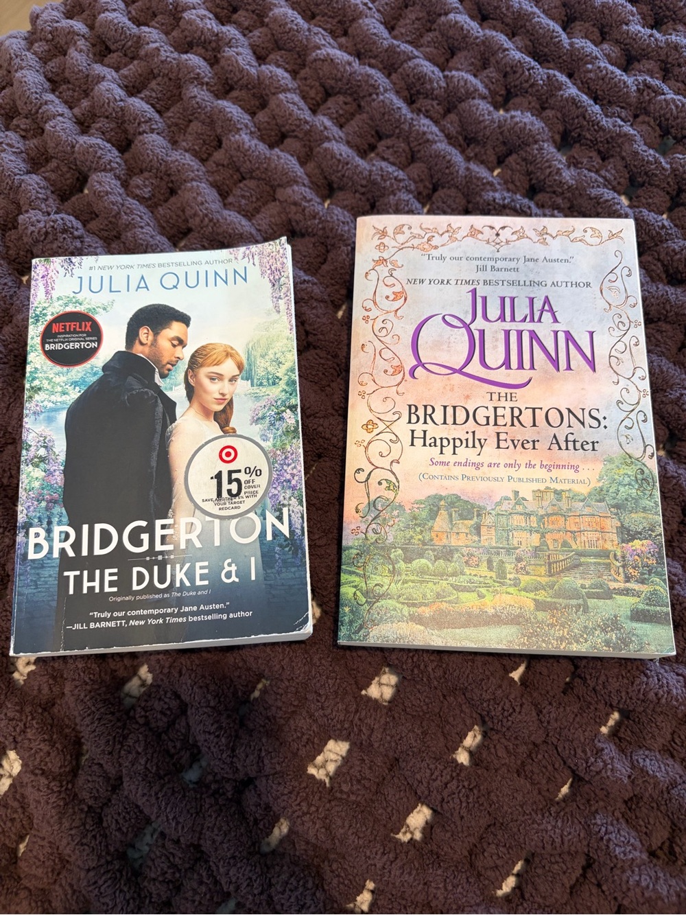 Bridgerton Paperback Book Set by - Purple and Multicolor Covers